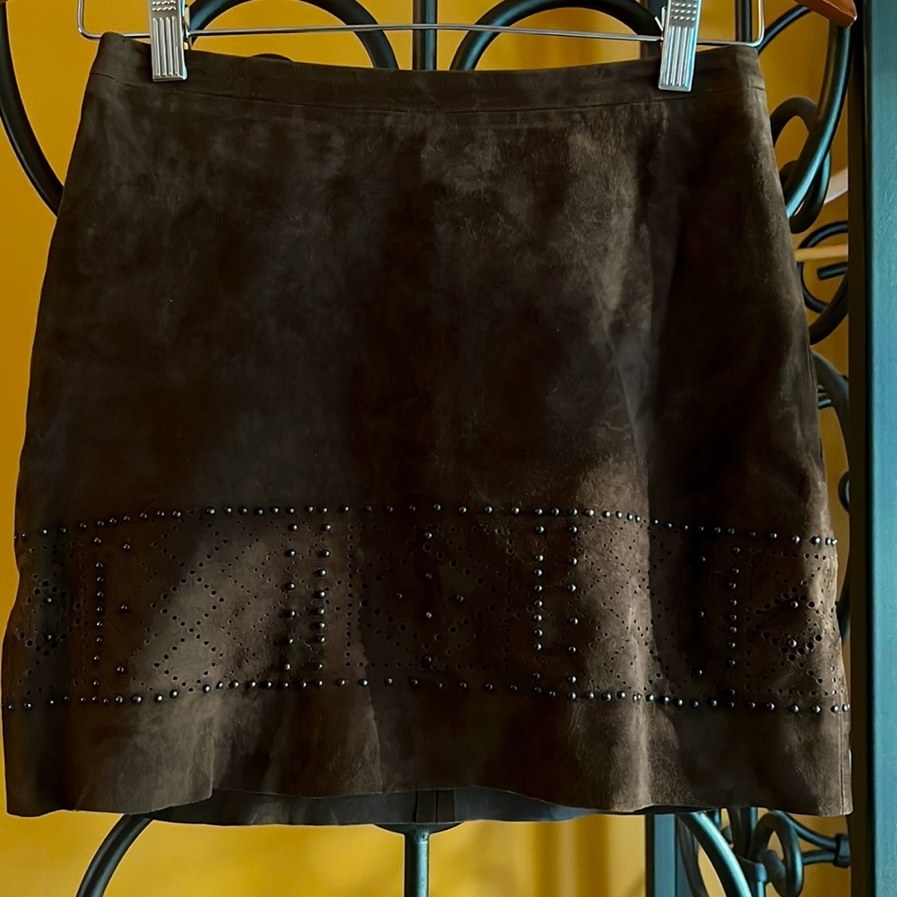 BCBG MAX AZRIA Suede Mini Skirt